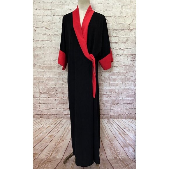 Paula Kay Other - Vintage 60s Mod Glam Black Velvet Velour Robe Large OSFM Emo Goth Paula Kay JMR